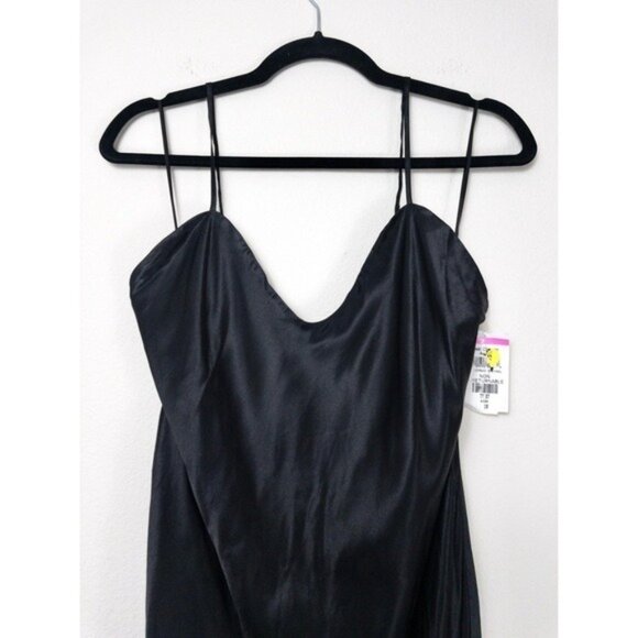 NWT Birgitte Herskind Timo Silk Maxi Slip Dress 40 Black 8 Maternity Friendly - Picture 5 of 10